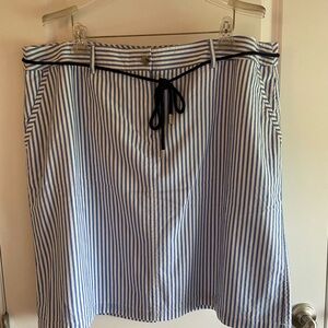 New Talbots Blue Striped Skirt, Size 18 W